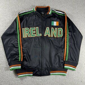 Ghast Ireland Soccer Embroidered Warmup Jacket Black Boy’s Size Large